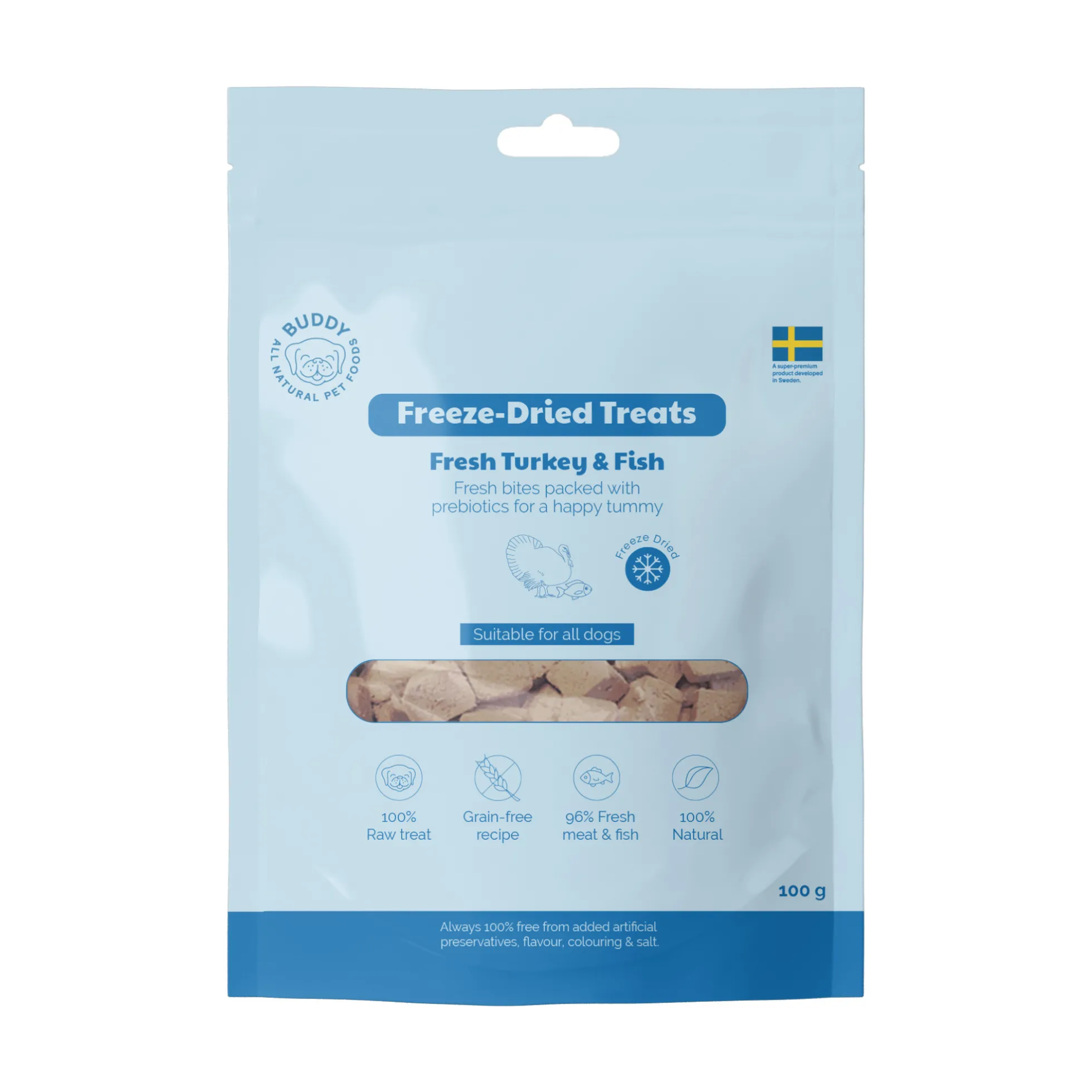 Buddy Pet Foods Buddy Freeze-Dried Treats Fresh Turkey & Fish