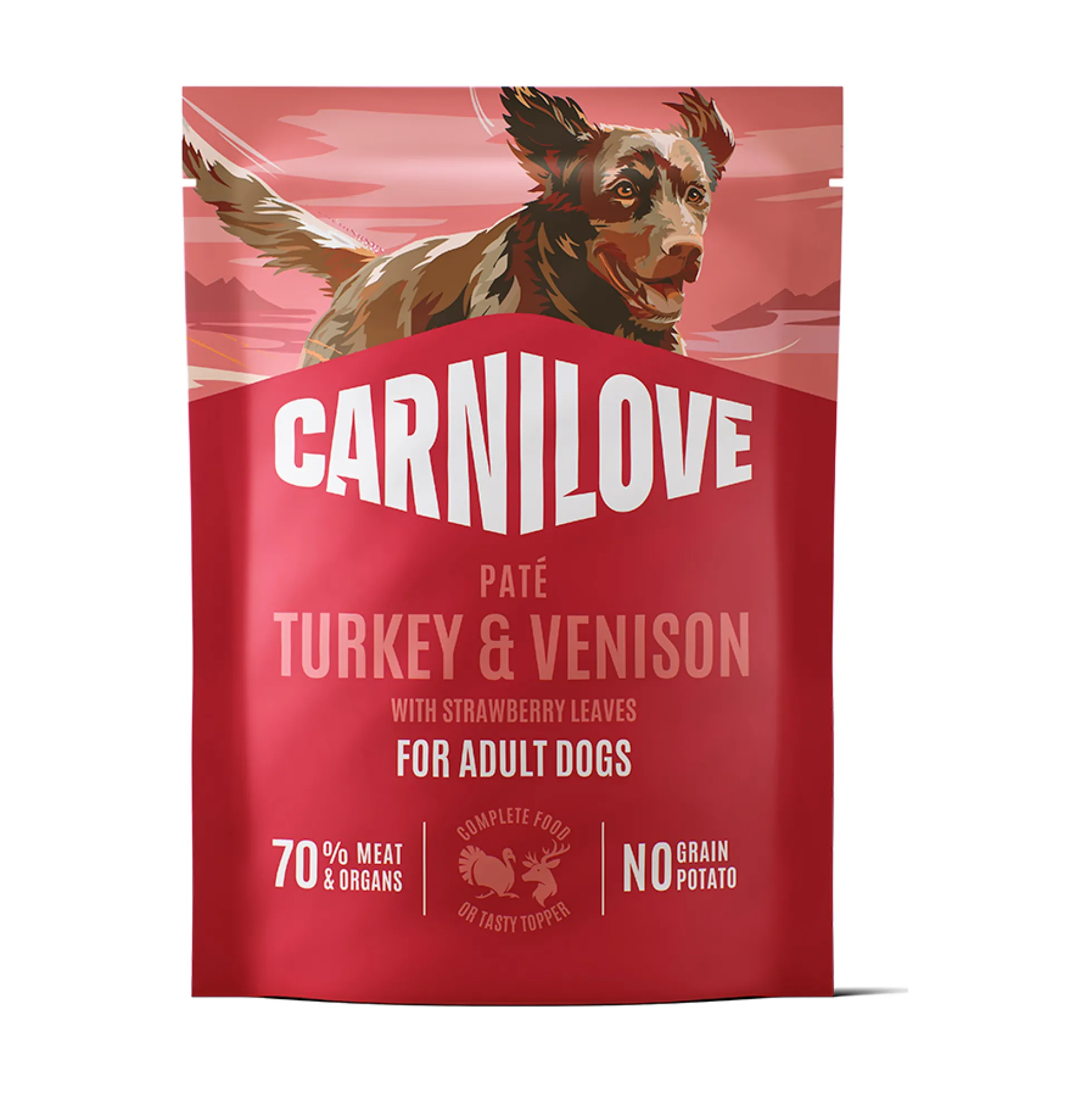 Carnilove Dog Pouch Paté Turkey & Venison with Strawberry Leaves