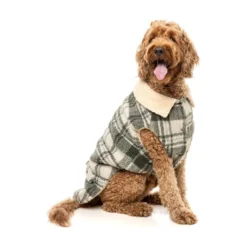 FuzzYard Pet Products FuzzYard Lumber jacket 25 Money Green/ Cream
