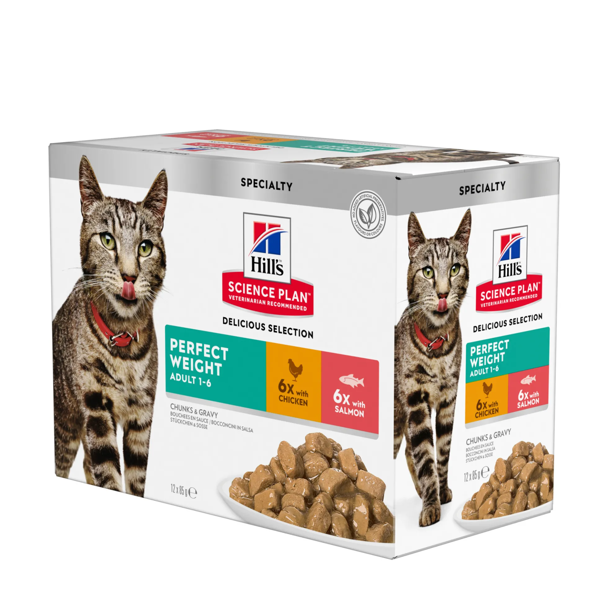 Hill's Pet Nutrition Hill's SCIENCE PLAN Adult Perfect Weight Våtfoder för Katt med Kyckling & Lax