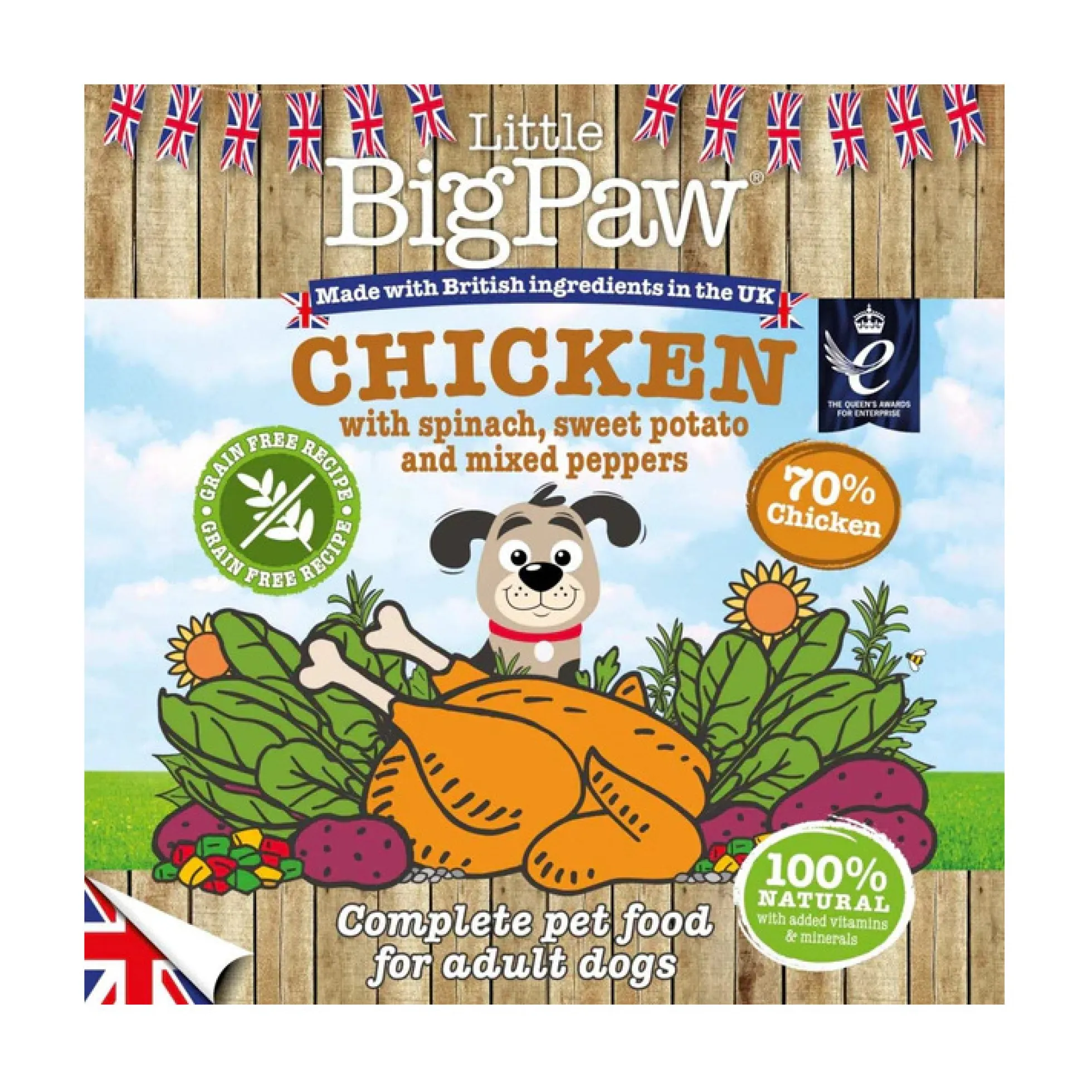 Little BigPaw Chicken with Spinach, Sweet Potato & Peppers Tray