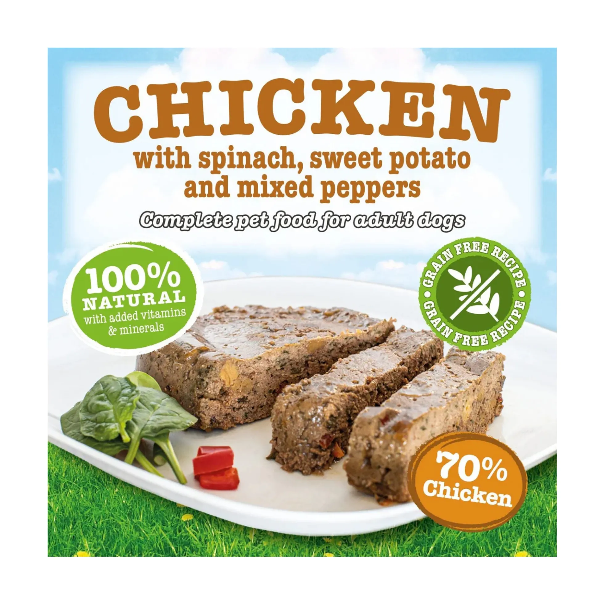 Little BigPaw Chicken with Spinach, Sweet Potato & Peppers Tray