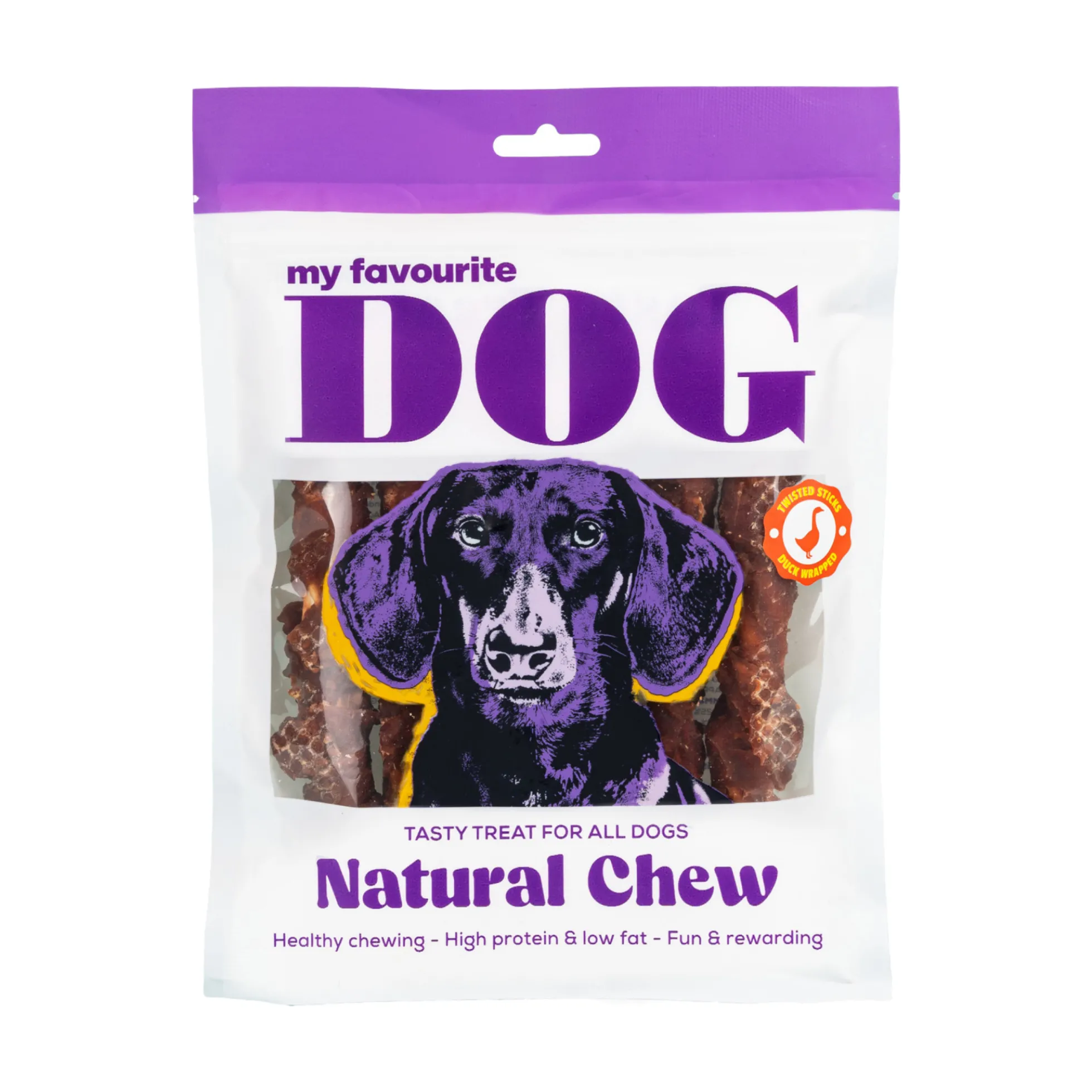 My favourite DOG Twisted Rawhide Sticks XL Duck