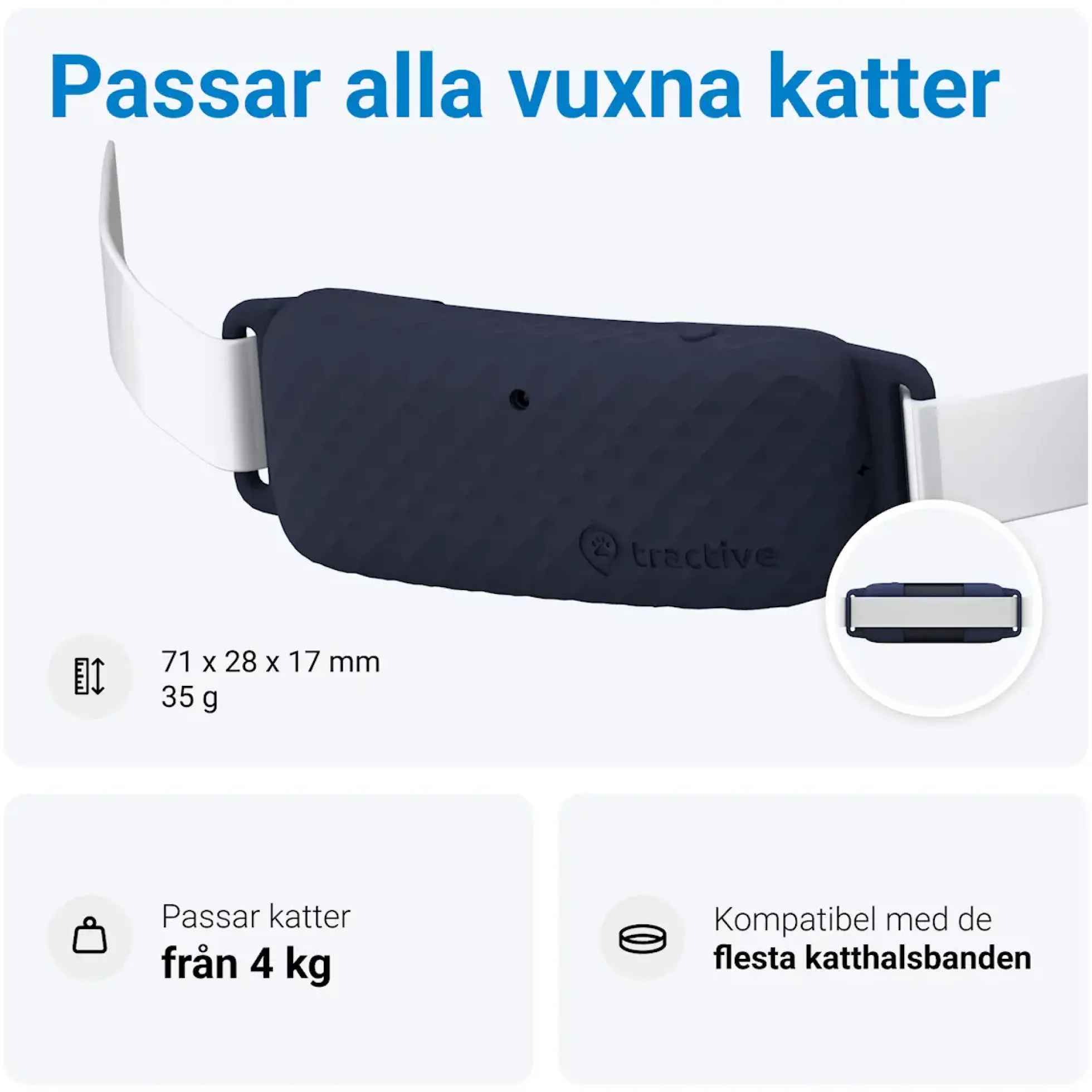 Tractive GPS för Katt Mini med Aktivitetsspårning